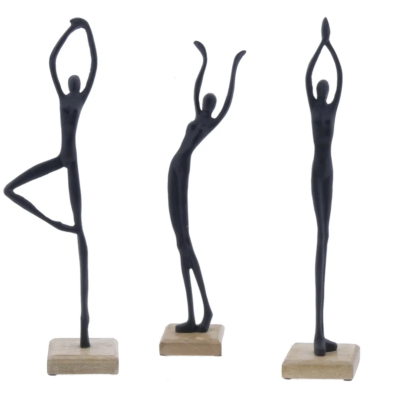 Aluminium-Skulptur Schwarze Dame 50x17cm Mix von 3