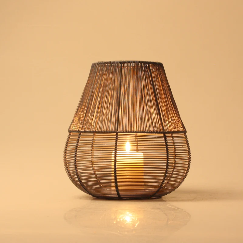 DRAHTLAMPE L MILLER GRAU/GOLD 22.5X22.5X24 CM