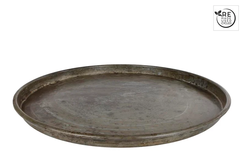 3R Unterteller "Rayan" antikes Zink recyceltes Metall 54x54x3cm