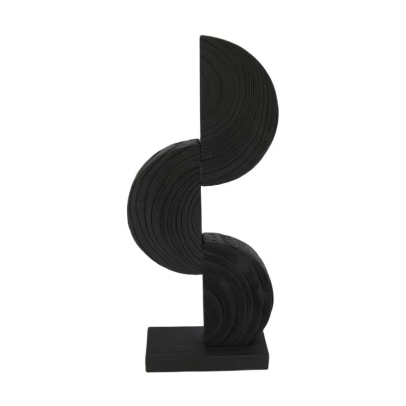 Statue paulownia Holz auf Füßen 17x7.5x38cm Schwarz