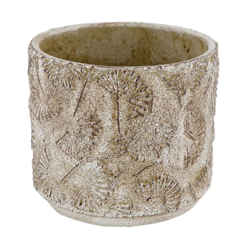 Pflanzgefäß Zement 16x16x14cm Antik Grau