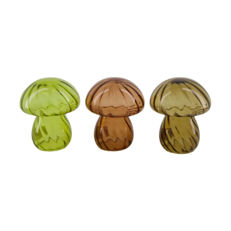 Pilzglas 13x13x14,7cm 3 Gemischt braun