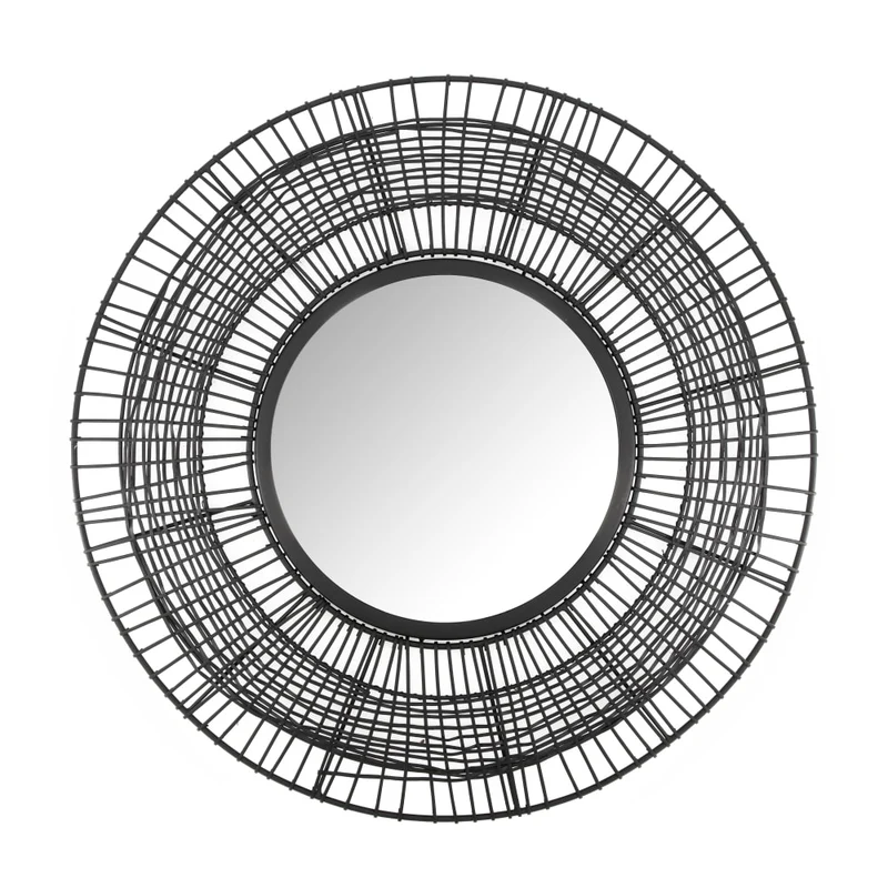 Spiegel Metall 60x2.5x60cm Matt Schwarz