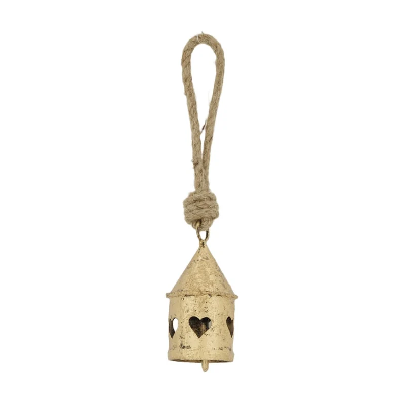 Glocke Metall 5x5x11cm Natur