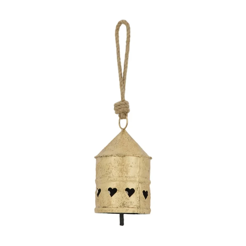 Glocke Metall 10x10x17cm Antik gold