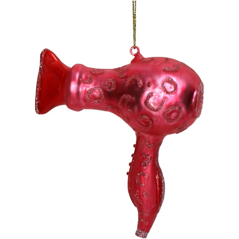 Ornament Haartrockner Glas Rosa 10.8cm