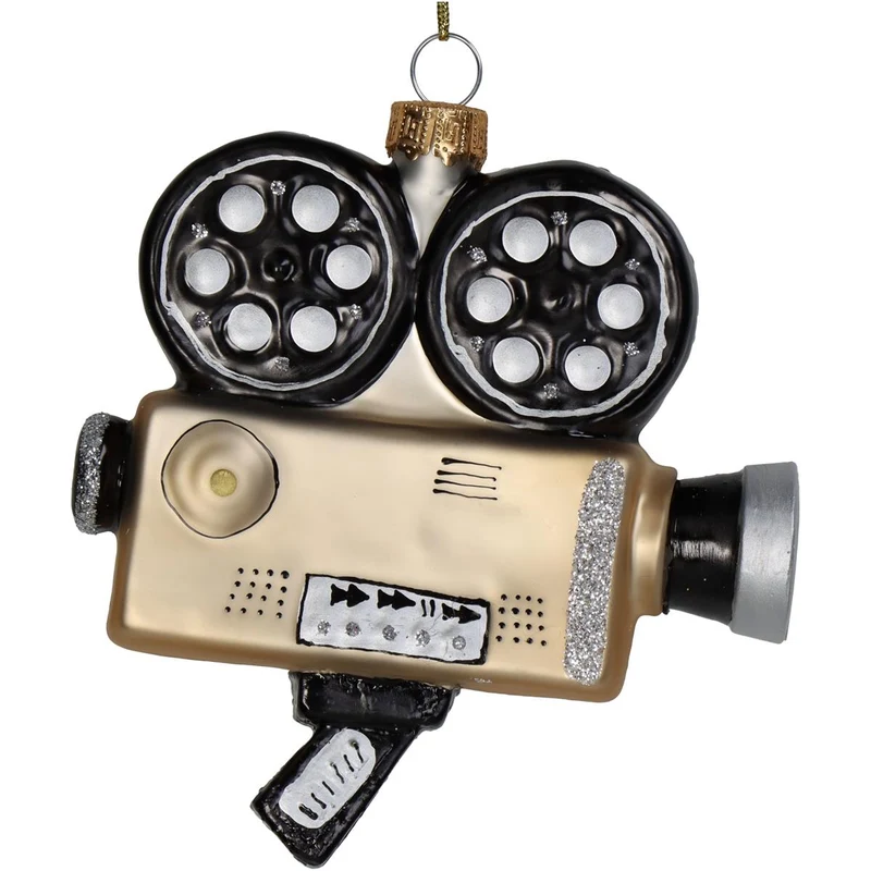 Ornament Filmkamera Glas Gold 10.6cm