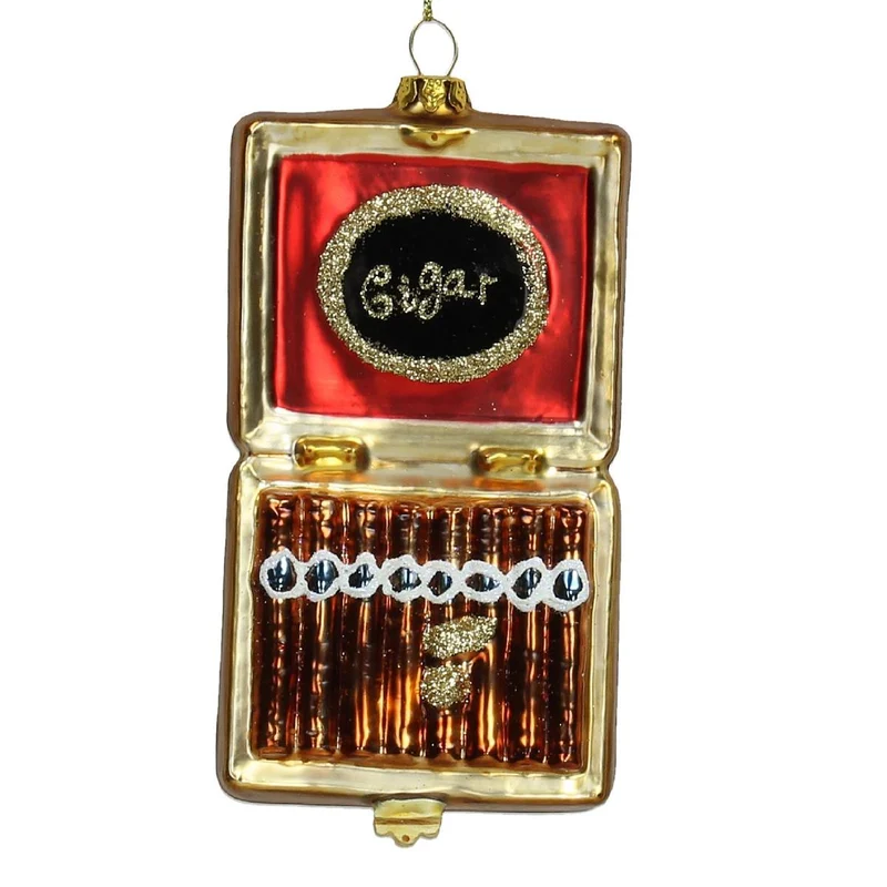 Ornament Zigarren Glas Rot 12.7cm