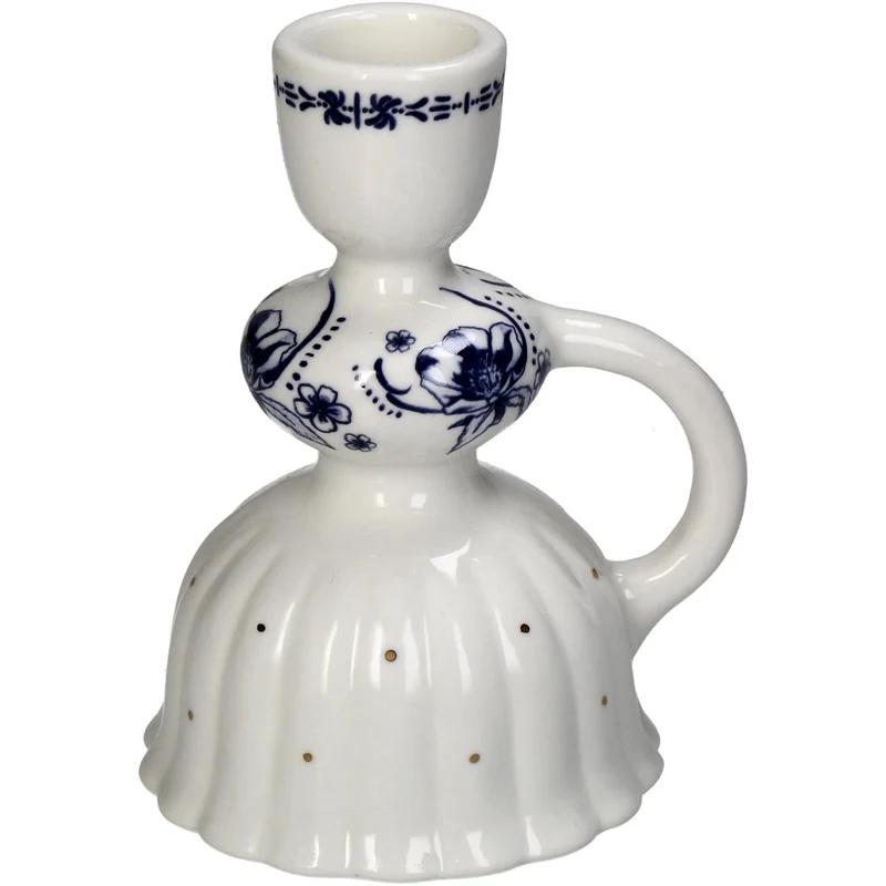 Kerzenhalter Tasse Porzellan Blau 9.5x8x11.5cm