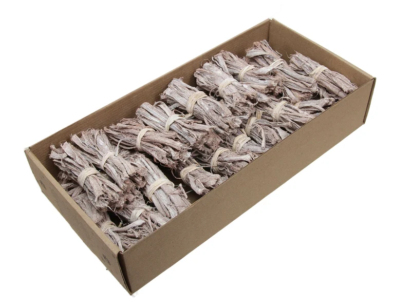 w/b 25 braune gespaltene Opossie/Draht 10cm weiß gewaschen