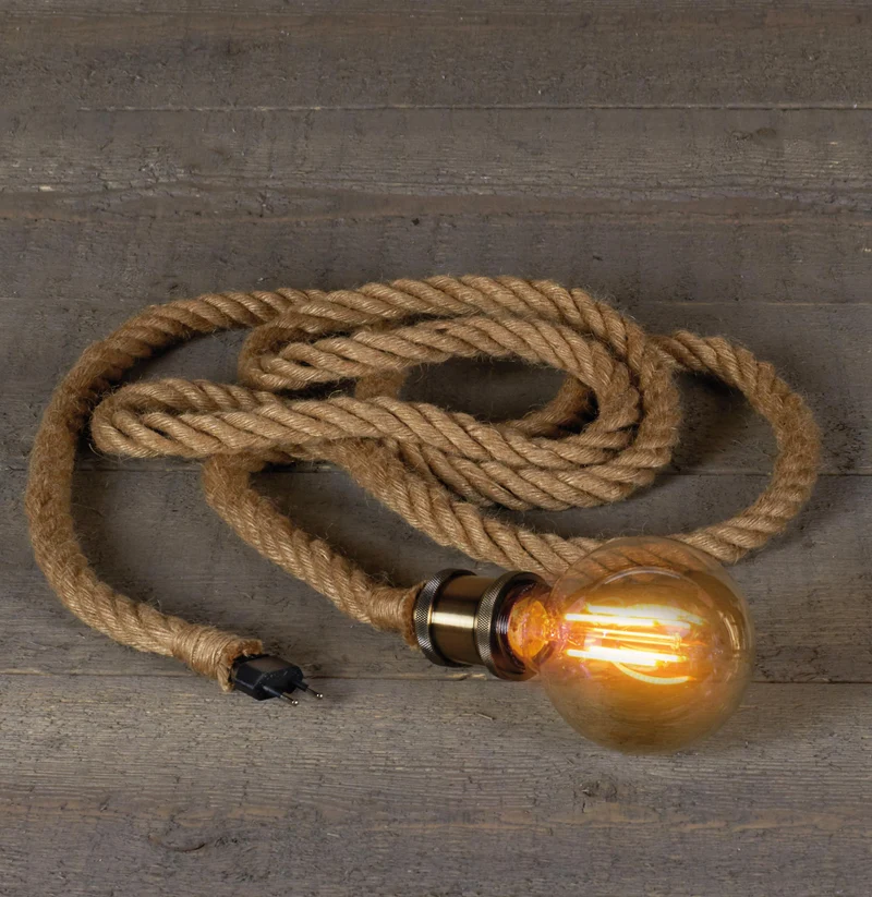 STECKDOSE MESSING LICHT GOLD 7X4,5CM/3M SEIL MIT STECKER