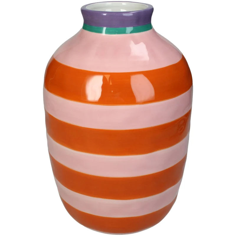 Vase Streifen Dolomit Multi 17,6x17,6x26,4cm