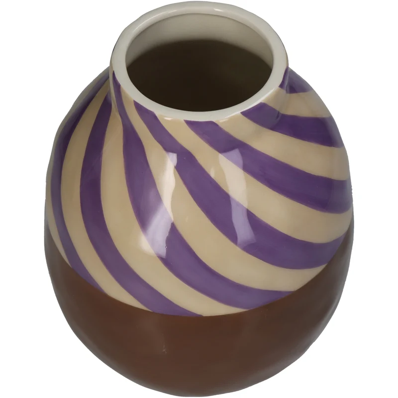 Vase Streifen Dolomit Multi 16x16x20,5cm