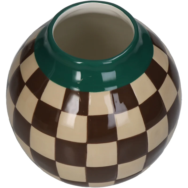 Vase Checker Dolomit Multi 16x16x15,6cm