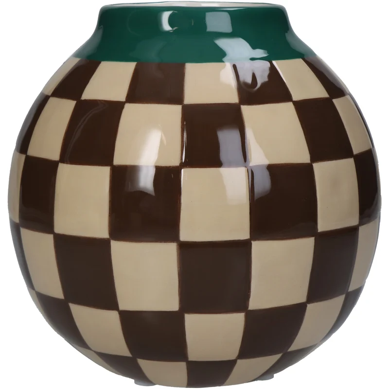 Vase Checker Dolomit Multi 16x16x15,6cm
