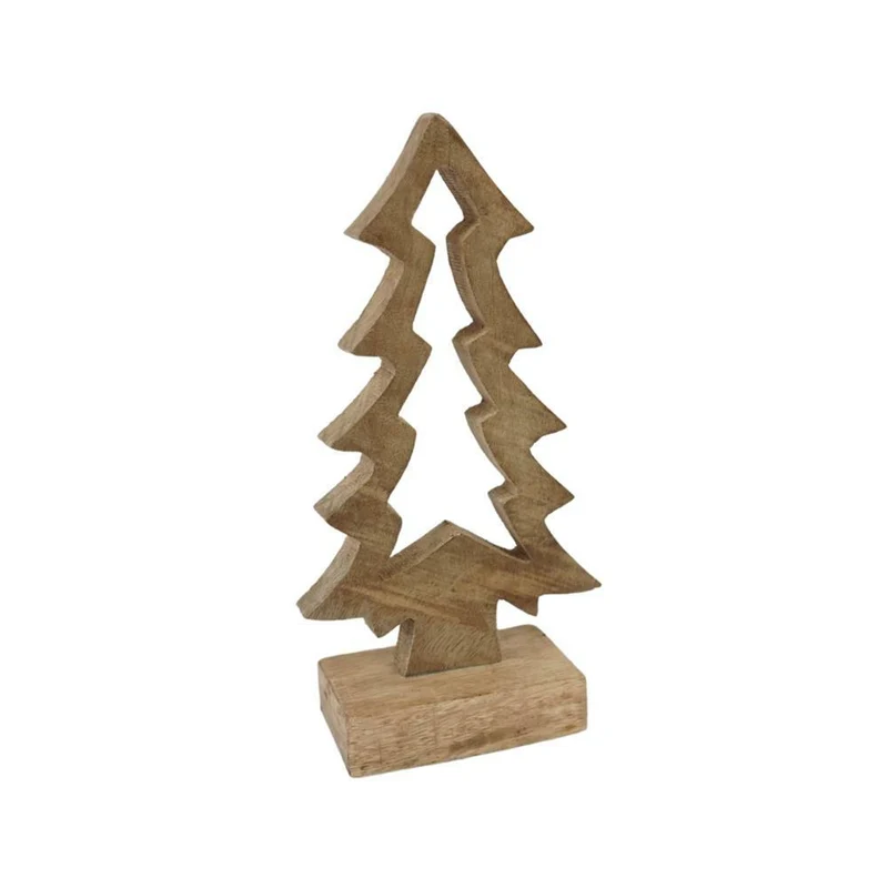 Weihnachtsbaum auf Sockel aus Mangoholz 13 x 6 x 25 cm