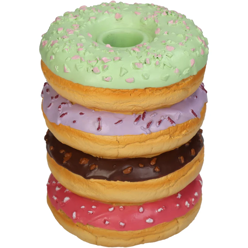Kerzenständer Donut Polyresin Multi 9x9x12cm