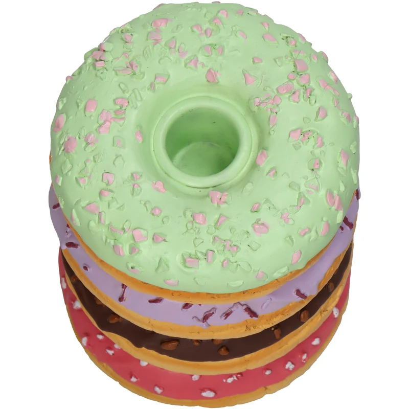 Kerzenständer Donut Polyresin Multi 9x9x12cm