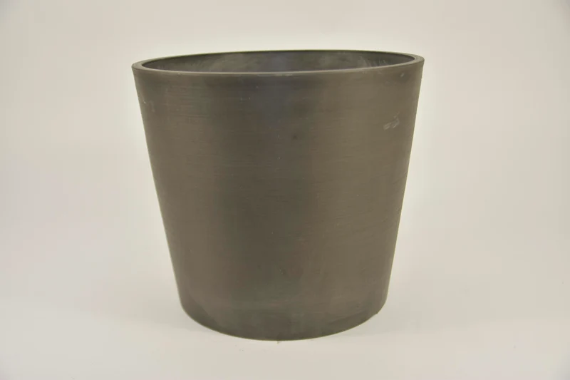 Runder Topf M ''Köln'' D30 H26cm Antra (mit Deckel, Loch im Boden) schwerer Kunststoff