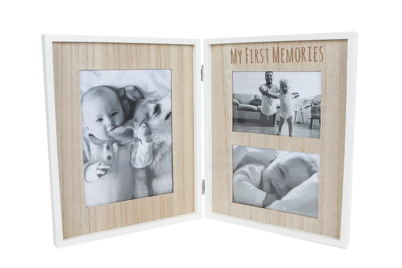 Fotorahmen "MF Mem." (15x20/10x15) 3x nass/weiß Holz 47x28x30cm