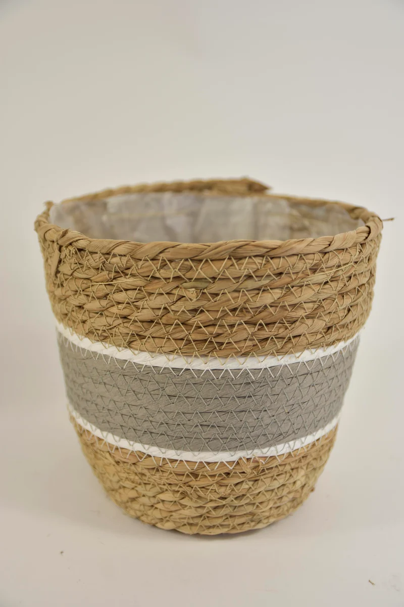 Seegras ''Alie'' Korb rund natur/grau D20 H18cm