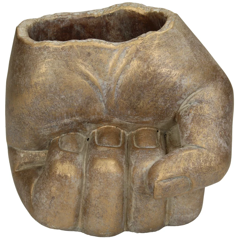 Pflanzer Hand Beton Gold 14.5x14x13cm