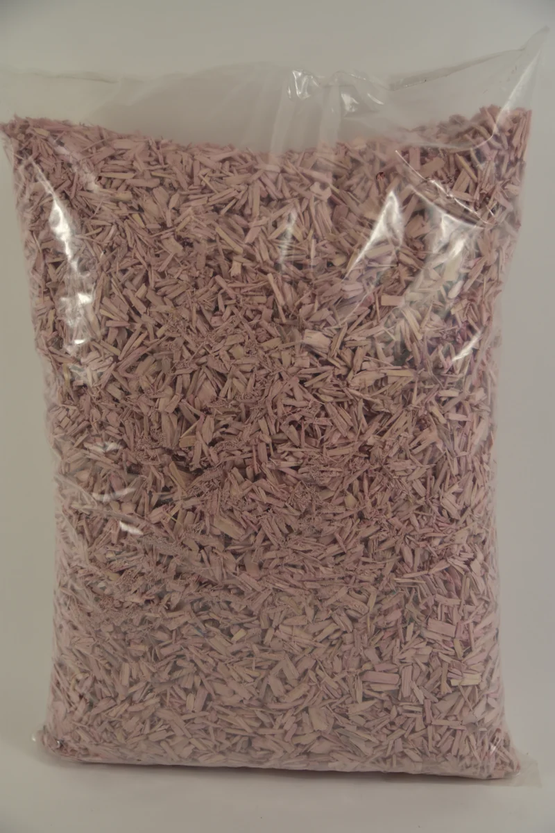 Sack mit 23 Liter Hackschnitzel 10/20mm hellrosa