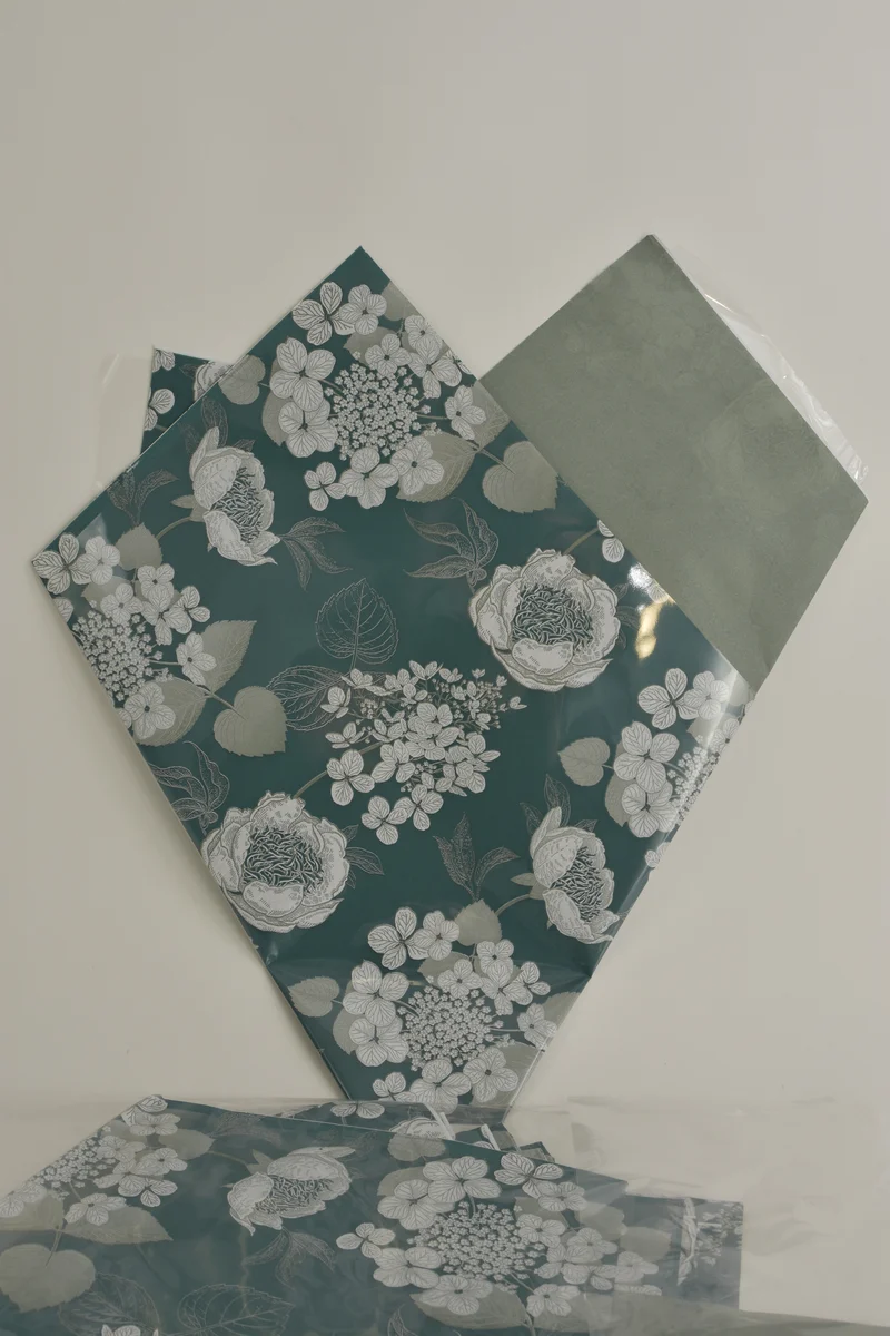 Luxus Blumenhüllen 10 Stück grün/blume 50x47x7cm