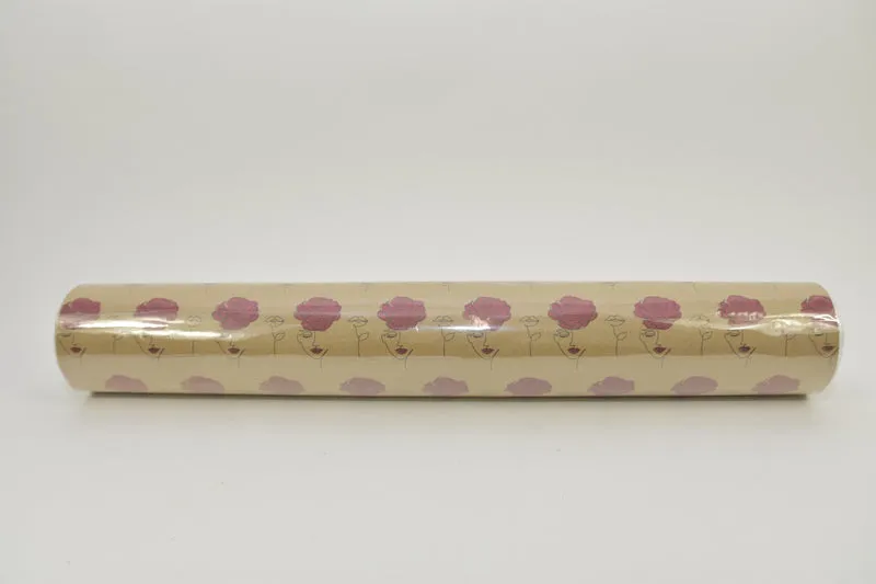 Papierrolle ''bio-kraft'' rote Rosen + Kuss 60cm x 50mtr 65gr.