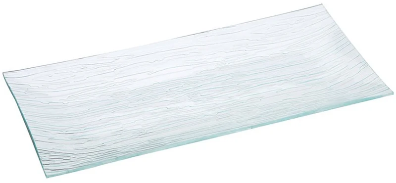 Glasplatte rechteckig gerippt klar 16x8x1,2cm