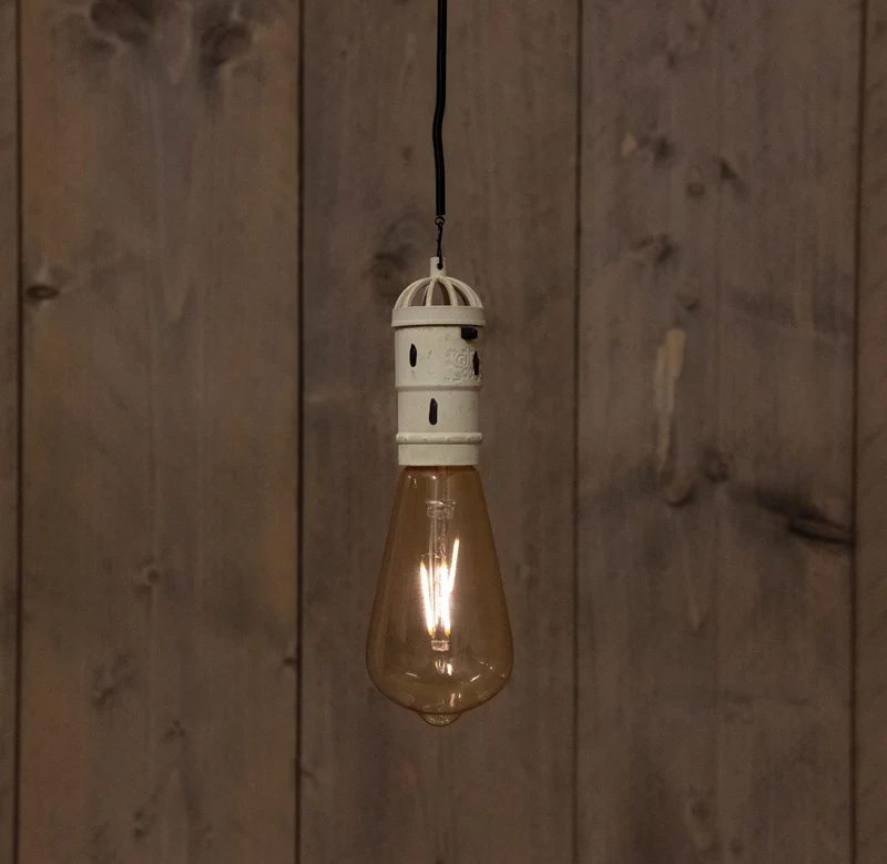 SOLAR-RETRO-LAMPE ALTWEISS 6X19,5CM
