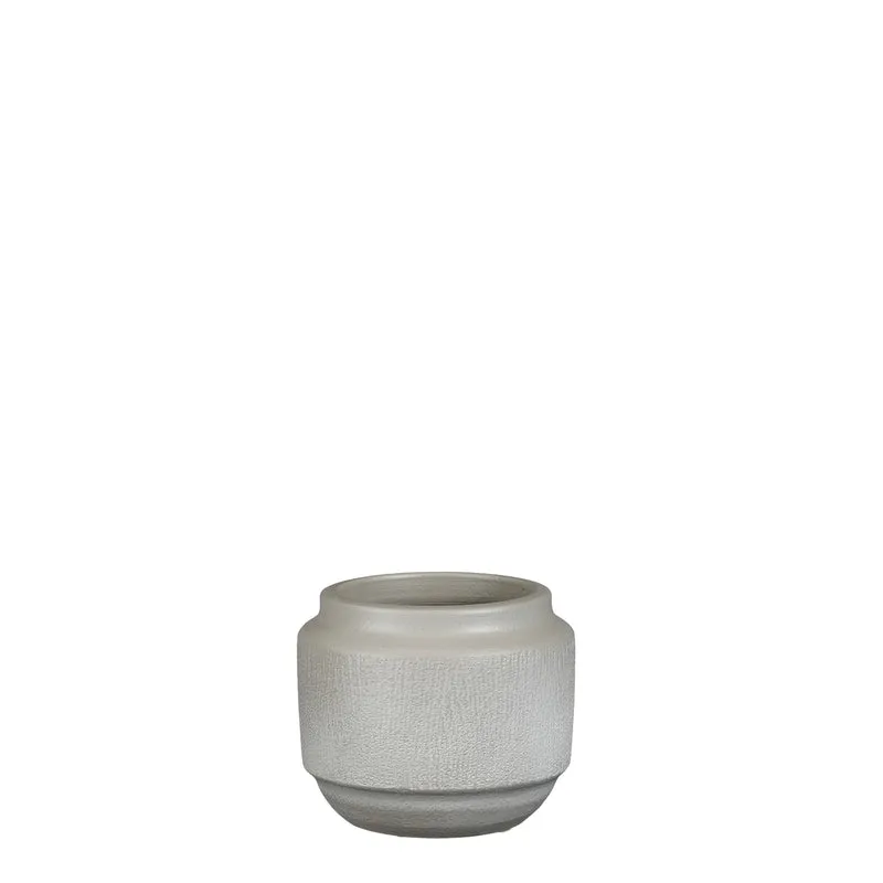 Aveiro Topf rund l.grau - h17xd21cm