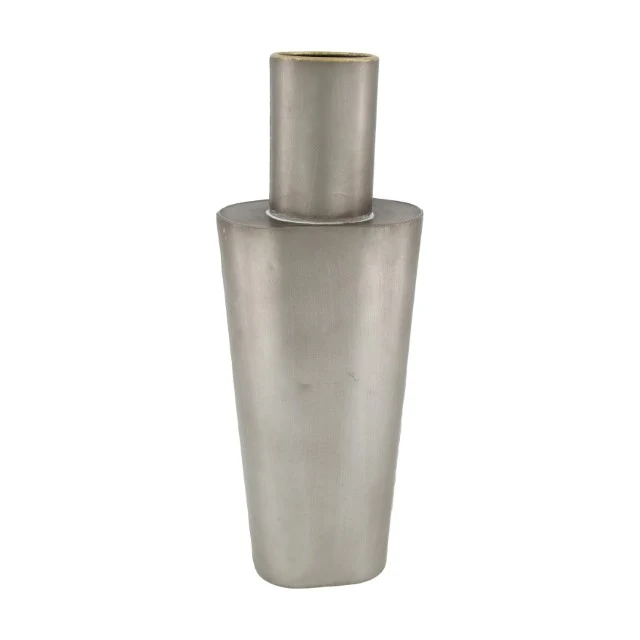 Vase Metall 29,5x7,5x28cm Antik Silber