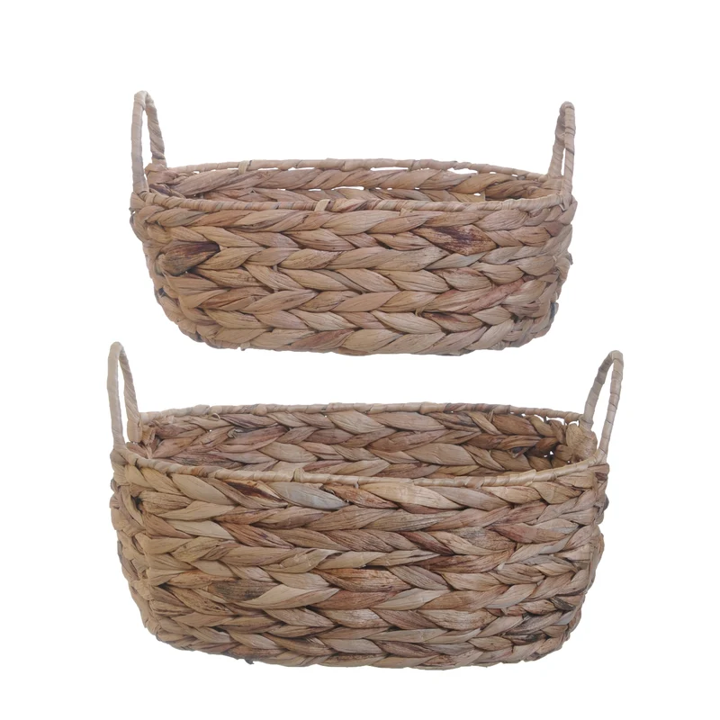 S/3 Tablett Wasserhyazinthe D45 H6cm Natur