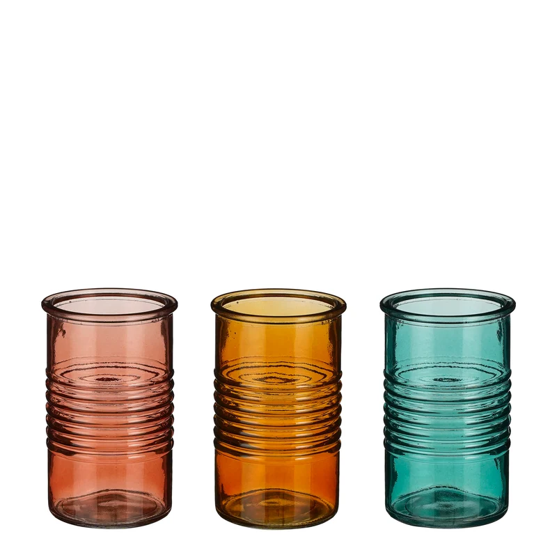 Bottle fish recycled glass 3 assorted - h33xd12cm