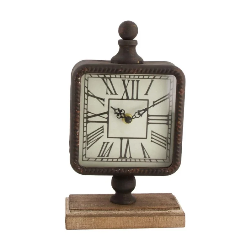 Uhr Metall 20x6x23cm Silber