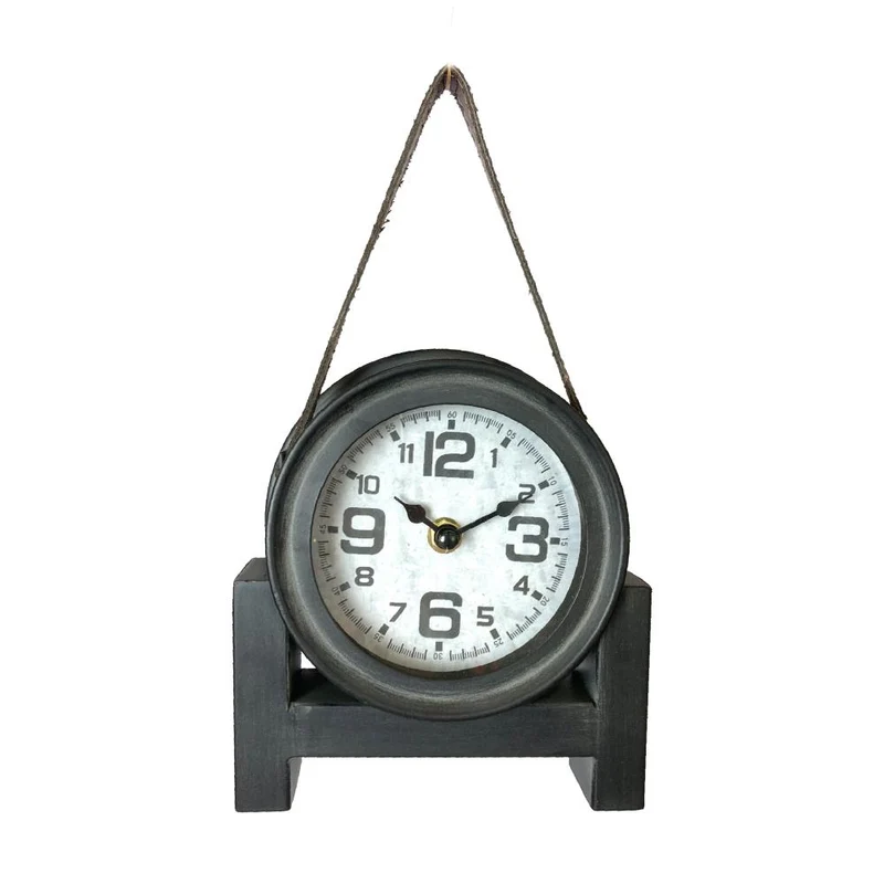 Uhr Eisen 20x10.5x25cm Gold