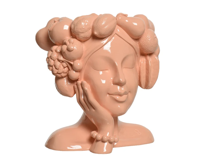 Pflanzgefäß polyresin rosa rosa 24.8x27x29cm