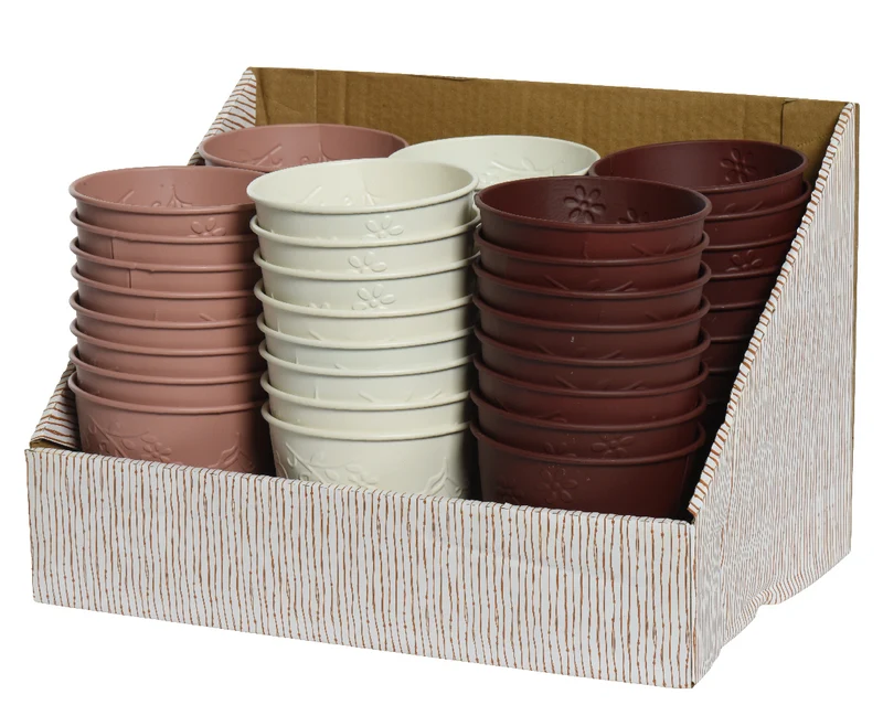Pflanzgefäß Zink 3 Farben sortiert H12.6 T14cm