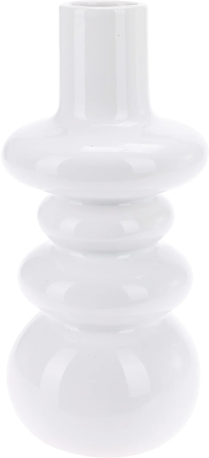 PORZELLANVASE D10 H22CM WEISS
