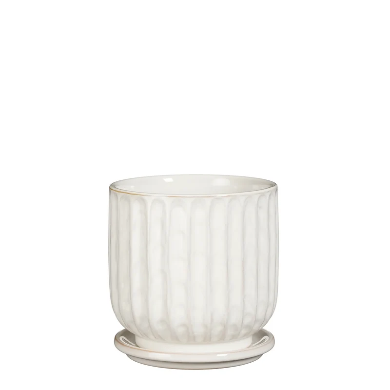 Tim Topf rund weiß - h16xd15,5cm