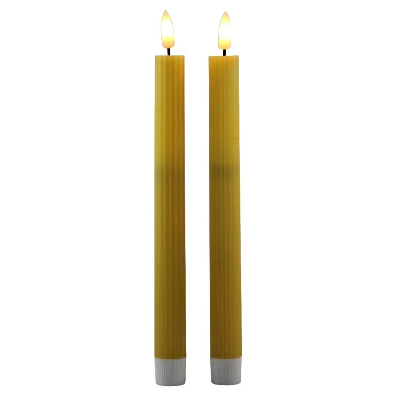 LED-Dinnerkerze 25,5cm gelb Set/2 mit Timer (exkl. 2xAAA Batterie)