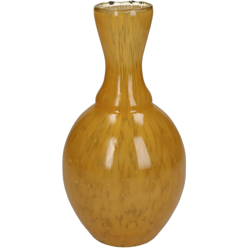 Vase Glas Ocker 12x12x23cm