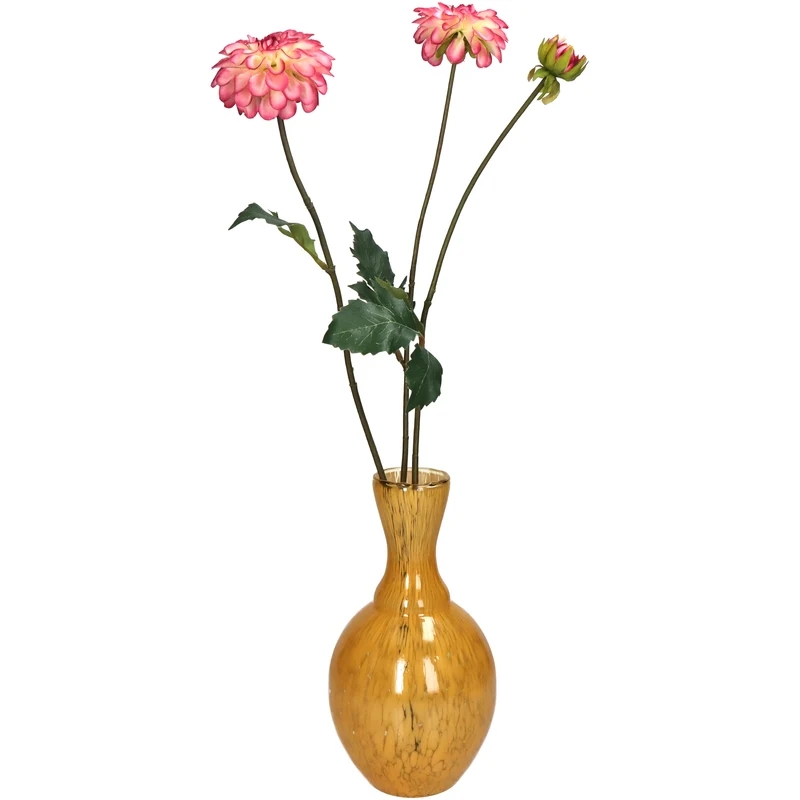 Vase Glas Ocker 12x12x23cm