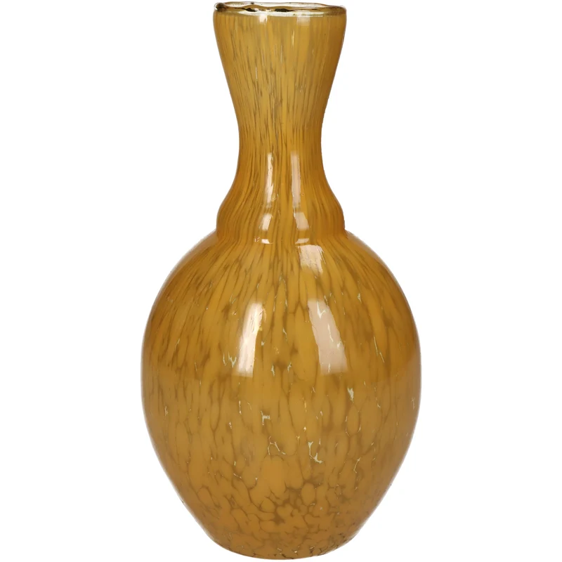 Vase Glas Ocker 12x12x23cm