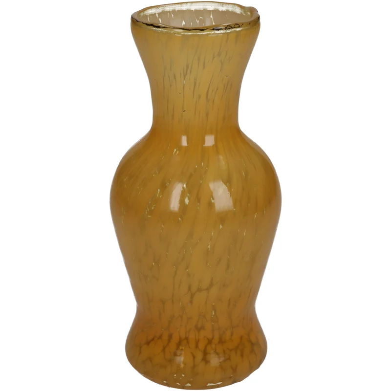 Vase Glas Ocker 8x8x16cm