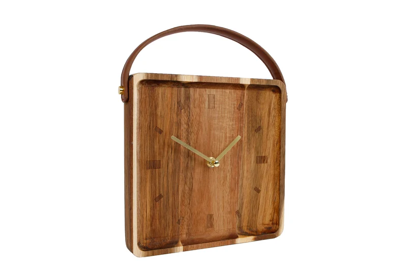 Uhr "Vienne" L Holz 22x22x6,5cm