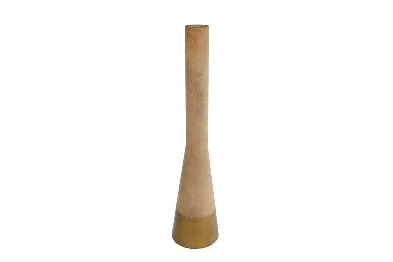 Vase "Tiffany" L gold/cremefarbenes Metall 12x12x53cm