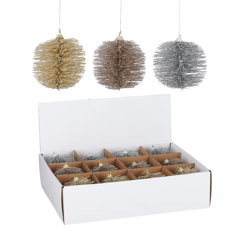 Ornament Kugel 3 sortiert - h10xd10cm - Winter