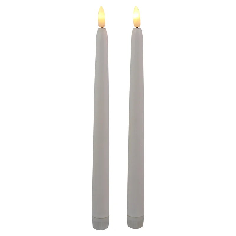2er-Set LED-Dinnerkerze 38cm weiß mit Timer (exkl. 2xAA)